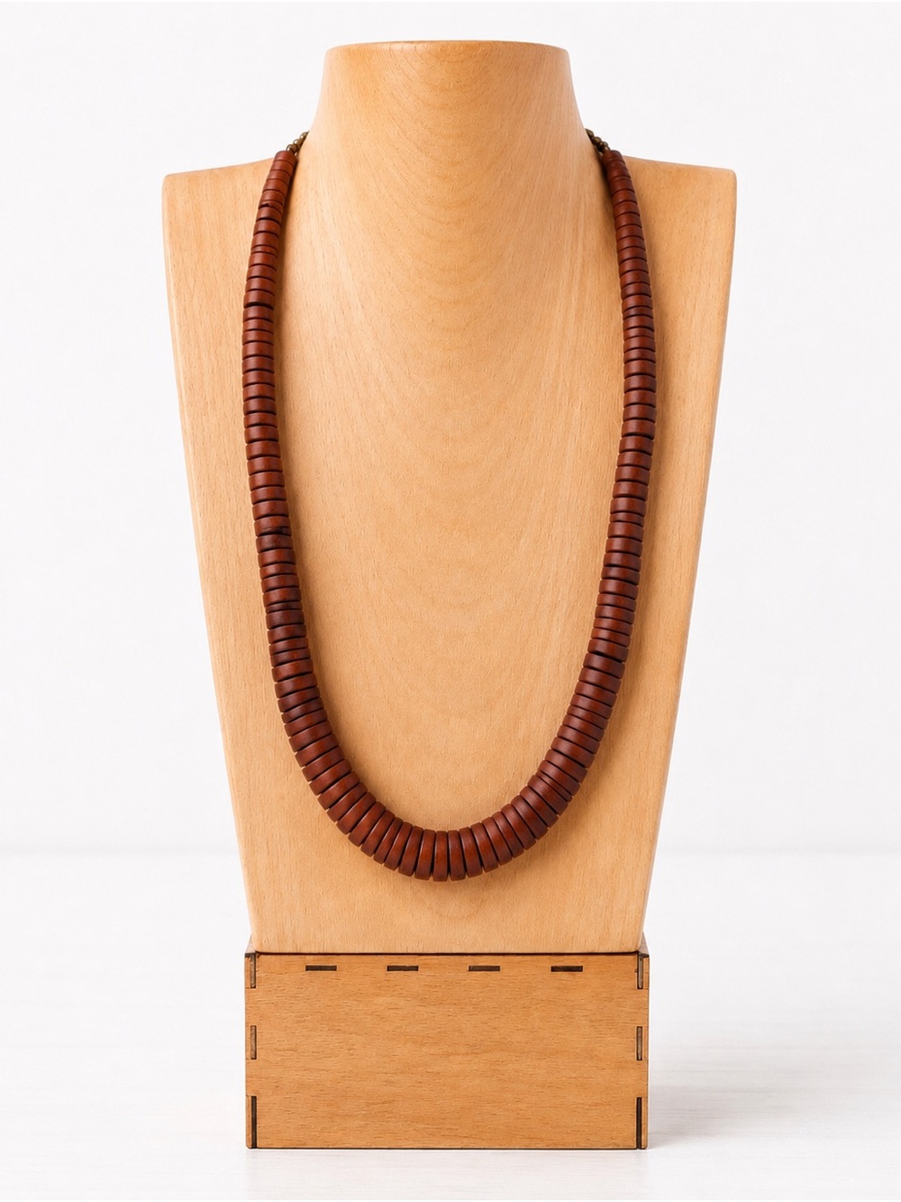 Vintage Brown Heishi Disc Bead Necklace